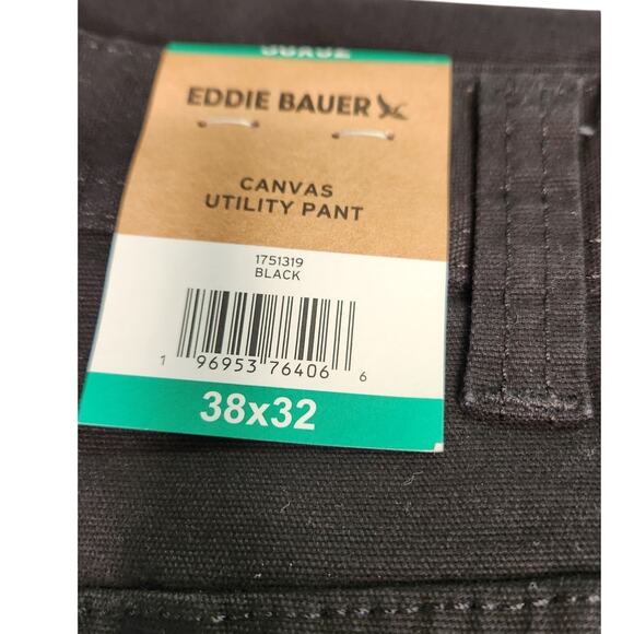 Eddie Bauer Men's Utility Cotton Canvas Stretch Pant Black Size 38 x 32 NWT - Picture 6 of 6
